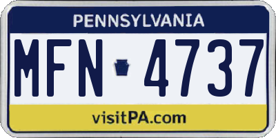 PA license plate MFN4737