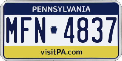 PA license plate MFN4837