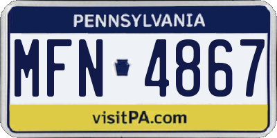 PA license plate MFN4867