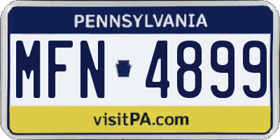 PA license plate MFN4899