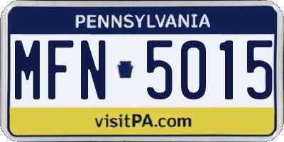 PA license plate MFN5015