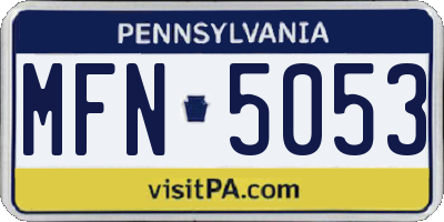 PA license plate MFN5053