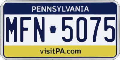 PA license plate MFN5075