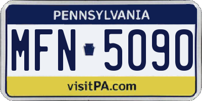 PA license plate MFN5090
