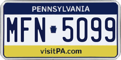 PA license plate MFN5099