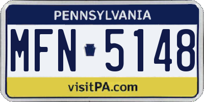 PA license plate MFN5148