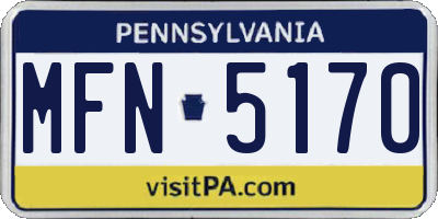PA license plate MFN5170