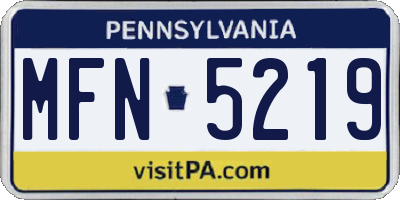 PA license plate MFN5219