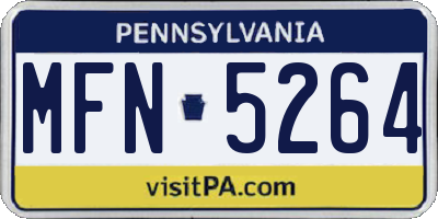 PA license plate MFN5264