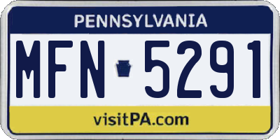 PA license plate MFN5291