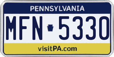 PA license plate MFN5330