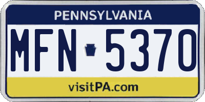 PA license plate MFN5370