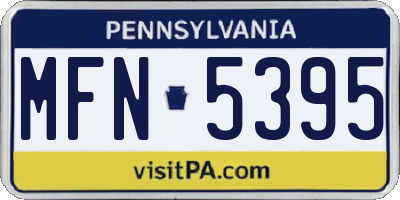 PA license plate MFN5395
