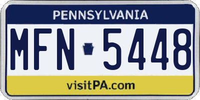 PA license plate MFN5448