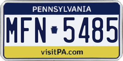 PA license plate MFN5485