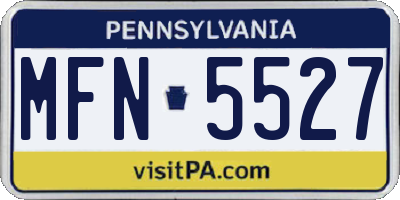 PA license plate MFN5527