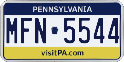 PA license plate MFN5544