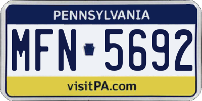 PA license plate MFN5692