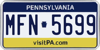 PA license plate MFN5699