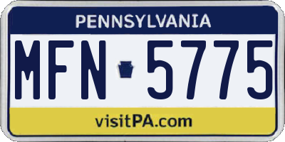 PA license plate MFN5775