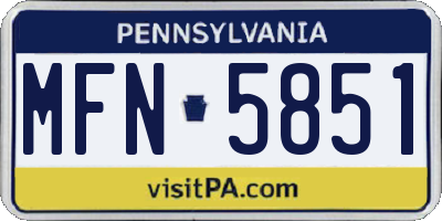 PA license plate MFN5851