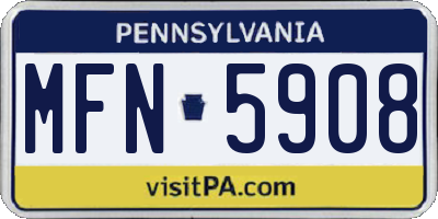 PA license plate MFN5908