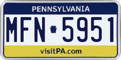 PA license plate MFN5951