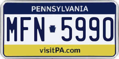PA license plate MFN5990
