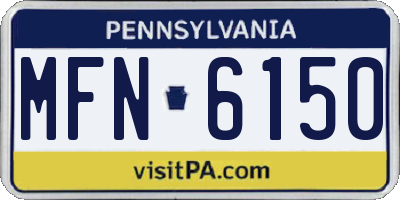 PA license plate MFN6150