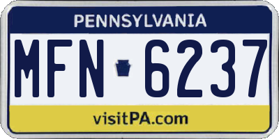 PA license plate MFN6237