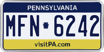 PA license plate MFN6242