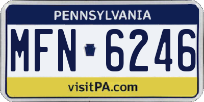 PA license plate MFN6246