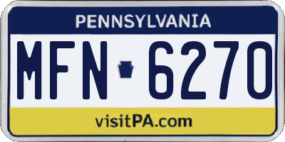 PA license plate MFN6270