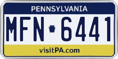 PA license plate MFN6441