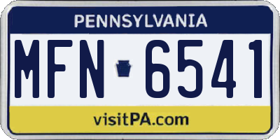 PA license plate MFN6541