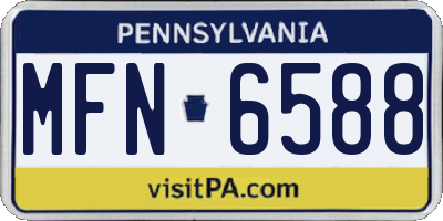 PA license plate MFN6588