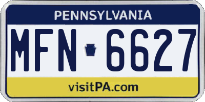 PA license plate MFN6627