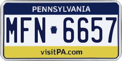 PA license plate MFN6657