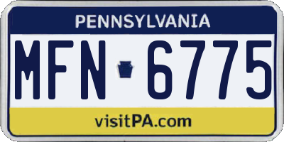 PA license plate MFN6775