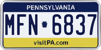PA license plate MFN6837