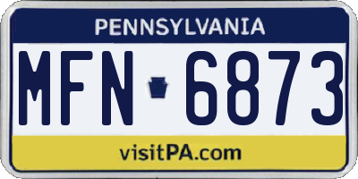 PA license plate MFN6873