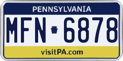 PA license plate MFN6878