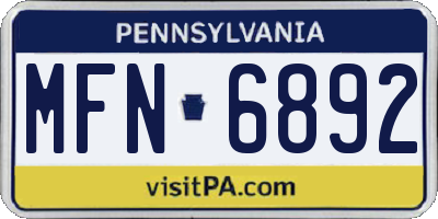 PA license plate MFN6892