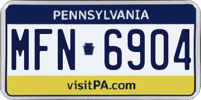 PA license plate MFN6904
