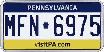 PA license plate MFN6975