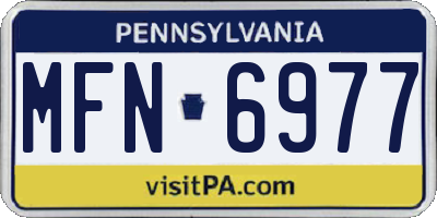 PA license plate MFN6977