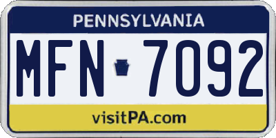 PA license plate MFN7092