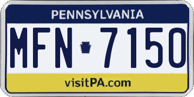 PA license plate MFN7150