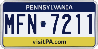 PA license plate MFN7211