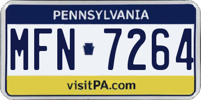 PA license plate MFN7264